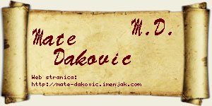 Mate Daković vizit kartica